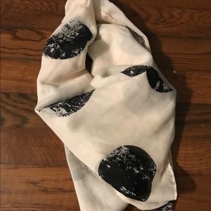 Cream and black sheer moon scarf